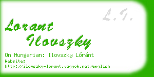 lorant ilovszky business card